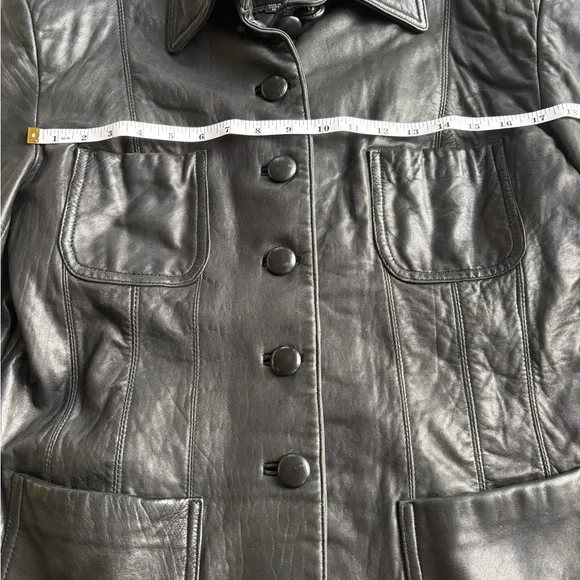 Wilsons Leather Premium Black Genuine Leather Button-Front Jacket | Size M - Picture 6 of 7